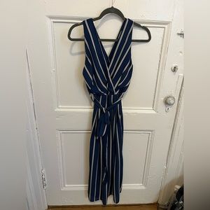Blue and White Jumpsuit